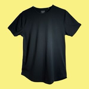 CUTS AO Curve Hem Tee Short Sleeve Tailored Fit Solid Black Small